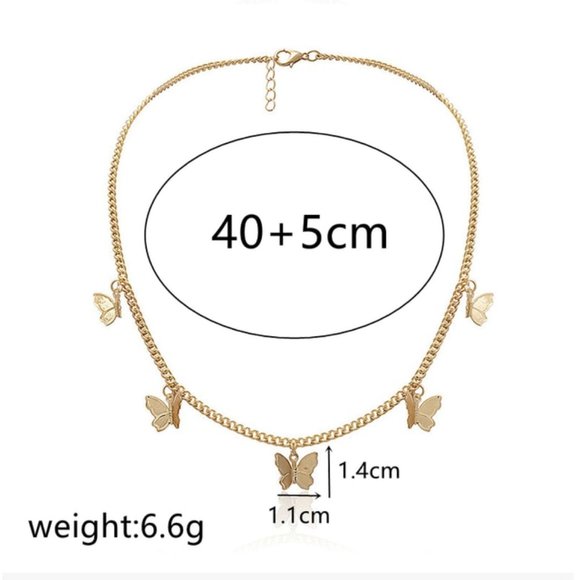 Woman Butterfly Necklace Chain Pendant Bohemian - Picture 4 of 4